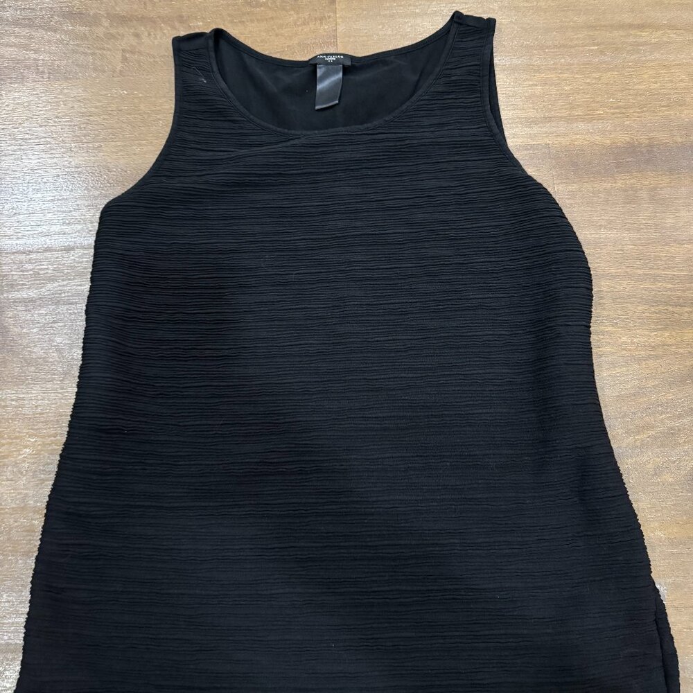 Ann Taylor Black Textured Tank